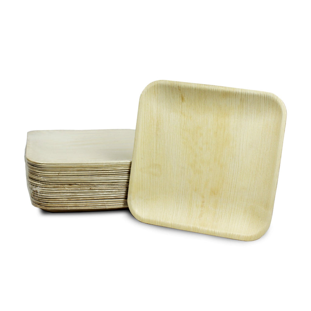 Palm Leaf Square Plates 8" Inch (Set of 100/50/25)